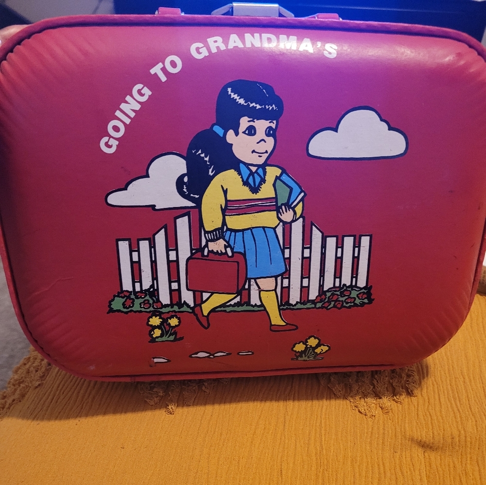 Vintage Good To Grandma house suitcase